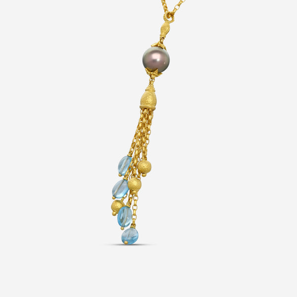 KONSTANTINO - "Callas" 18K Gold Bt-Tahiti Pearl-Blk - Blk Pearl Necklace; Blk Pearl: 5mm - KOMK06042-18KT-648

Length: 28INCHES
Retail $11,340.00 - THE SOLIST