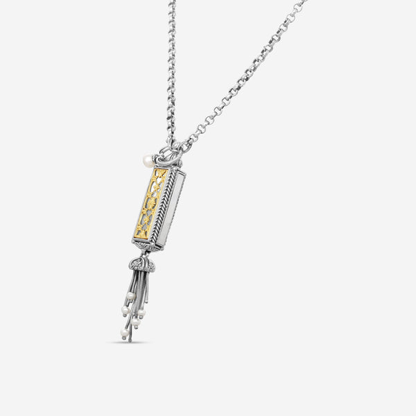 KONSTANTINO - "Hestia" 18K Gold & S/S MOP Pearl Necklace -  KOMK4732-280-28 2U

Length: 28 INCHES
Retail $1,270.00 - THE SOLIST