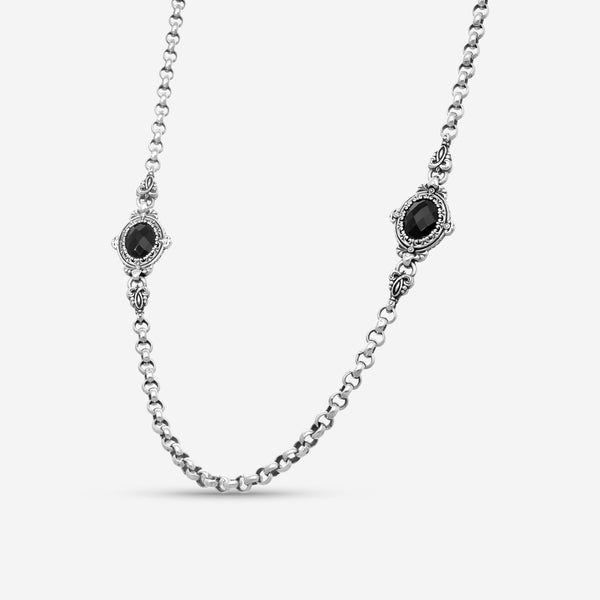 KONSTANTINO - S/S Necklace 18" 2U - Onyx, 9mm - KOMK4650-120-CUT-18

Length: 18 INCHES
Retail $790.00 - THE SOLIST