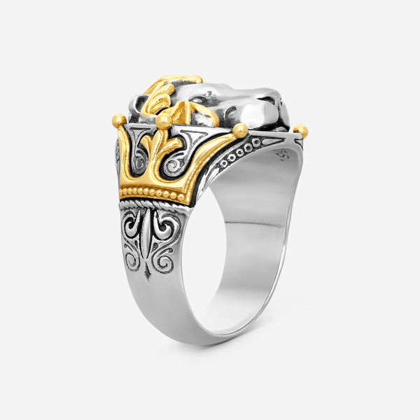 KONSTANTINO - "Minos" 18K Gold & S/S Lion Head Ring - DKJ668-130 S12 - THE SOLIST