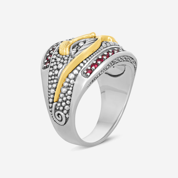 KONSTANTINO - "Paradise" 18K Gold & S/S  Ring - Corundum, 1.50mm - DKJ942-545 S8

Ring Size: 8
Retail $1,140.00 - THE SOLIST