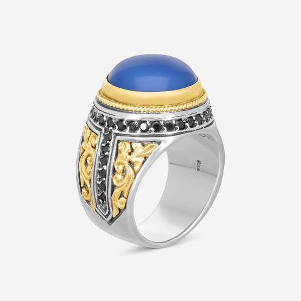 KONSTANTINO - "Plato" Ring - Blue AG, 14mm; Blk Spinel, 1.5mm - DKJ480-296
Retail $2,900.00 - THE SOLIST