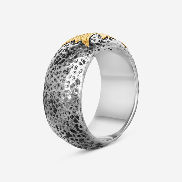 KONSTANTINO - "Sg Classic" 18K Gold & S/S Hammered Band Cross Ring - DKJ170-130
Retail $750.00 - THE SOLIST