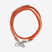 Armenta 18K Yellow Gold, Blackened Sterling Silver & Leather Multistone Double-Wrap Bracelet 15595