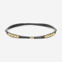 Armenta Old World 18K Yellow Gold & Blackened Sterling Silver Champagne Diamond & Sapphire Bangle Bracelet 15620