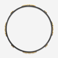 Armenta Old World 18K Yellow Gold & Blackened Sterling Silver Champagne Diamond & Sapphire Bangle Bracelet 15620