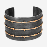 Armenta Rose World 14K Rose Gold & Blackened Sterling Silver Champagne Diamond Cuff Bracelet 15901 - THE SOLIST