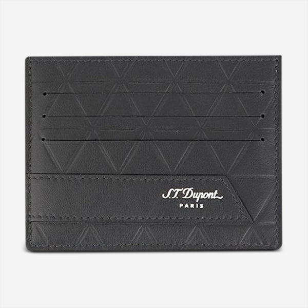S.T. Dupont Firehead Black Leather Card Holder 161109