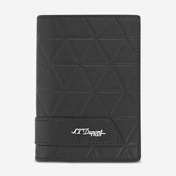 S.T. Dupont Firehead Black Leather Vertical Card Case 161112