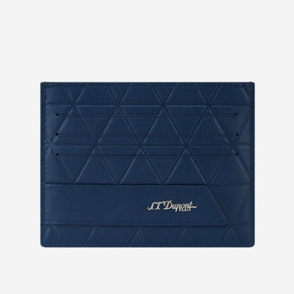 S.T. Dupont Firehead Blue Leather Card Holder 161609