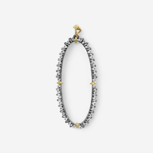 Armenta Old World 18K Yellow Gold & Blackened Sterling Silver Champagne Diamond & White Sapphire Enhancer 16431