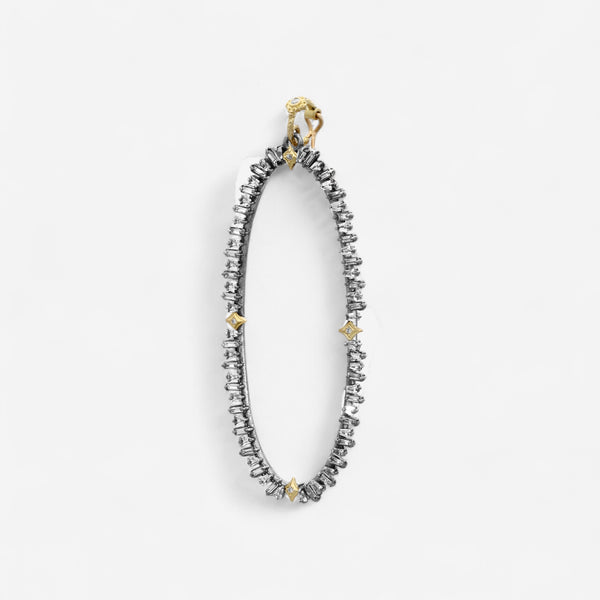 Armenta Old World 18K Yellow Gold & Blackened Sterling Silver Champagne Diamond & White Sapphire Enhancer 16431