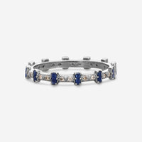 Armenta New World Sterling Silver Diamond & Blue Sapphire Stack Band Ring Sz. 6.25 17162 - THE SOLIST