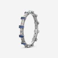 Armenta New World Sterling Silver Diamond & Blue Sapphire Stack Band Ring Sz. 6.25 17162 - THE SOLIST