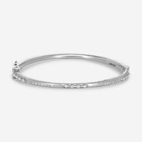Armenta New World Grey Sterling Silver Champagne Diamond Huggie Bracelet 17291