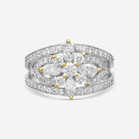 Kwiat 18K White Gold Diamond Statement Ring Sz. 6.75 17518