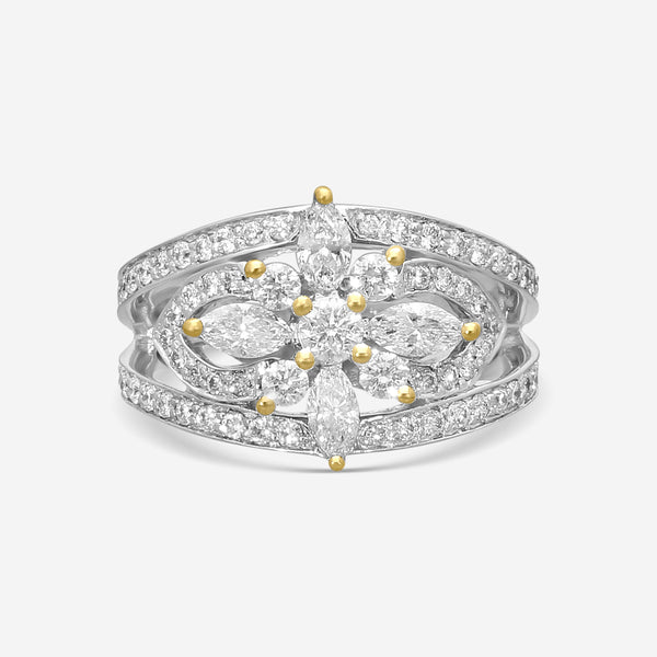 Kwiat 18K White Gold Diamond Statement Ring Sz. 6.75 17518