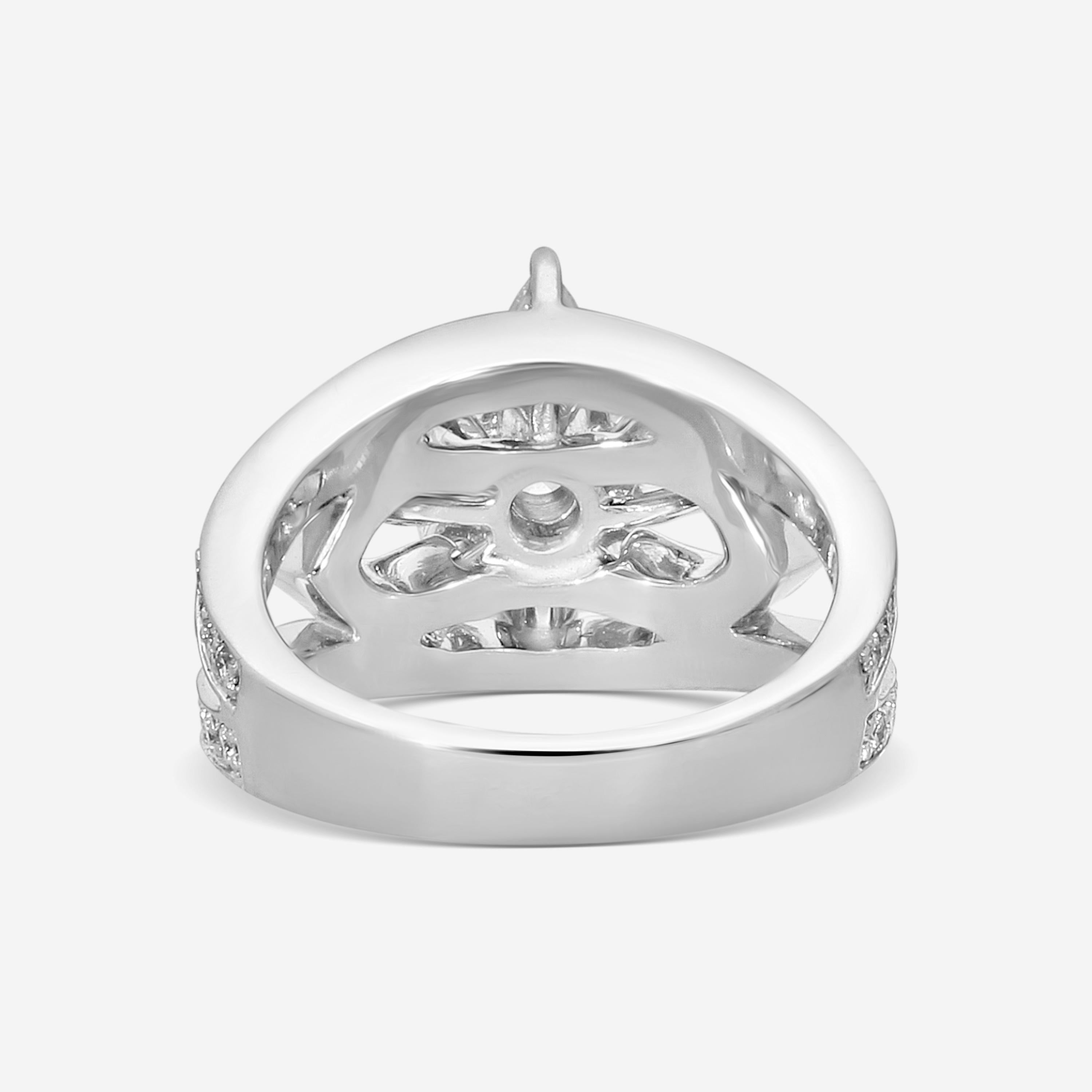 Kwiat 18K White Gold Diamond Statement Ring Sz. 6.75 17518