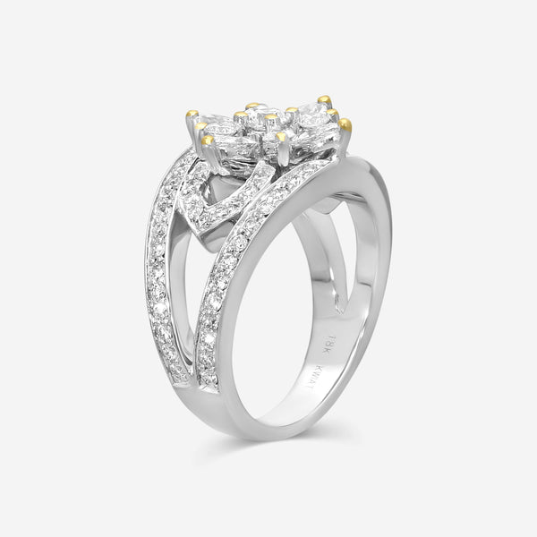 Kwiat 18K White Gold Diamond Statement Ring Sz. 6.75 17518