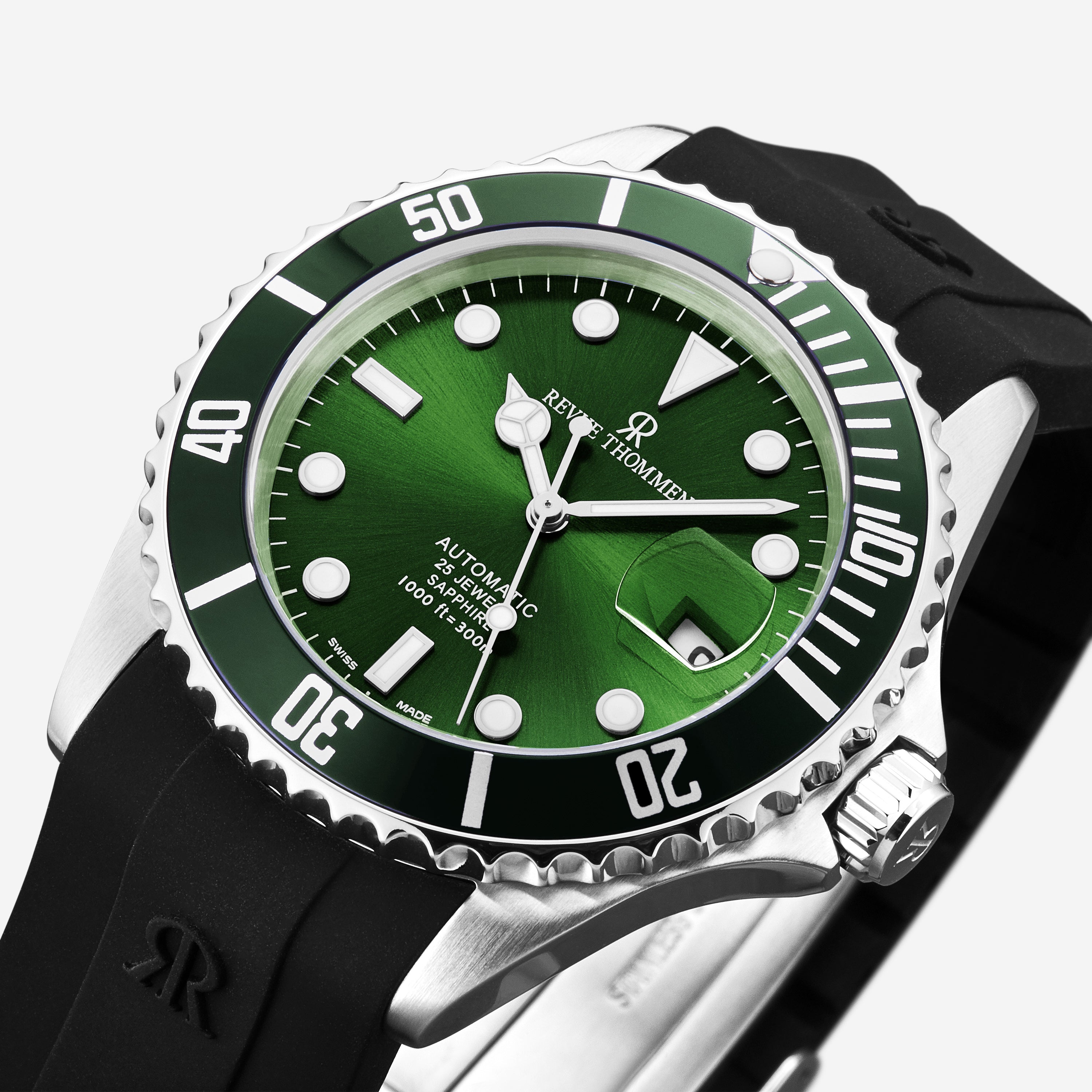 Revue Thommen Diver Green Dial Stainless Steel Automatic Men's Watch 17571.2829 - THE SOLIST