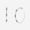 Armenta New World Sterling Silver & 14K White Gold Diamond Hoop Earrings 17601