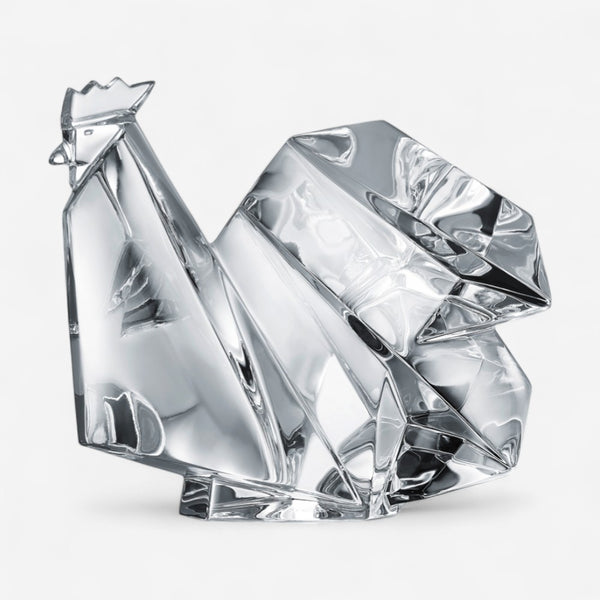 Baccarat Origami Crystal Rooster Figurine 1762749