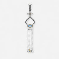 Konstantino Dome Sterling Silver & 18K Yellow Gold Blue Spinel Pendant MEKJ735-478 - THE SOLIST