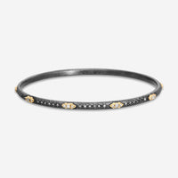 Armenta Old World 18K Yellow Gold & Blackened Sterling Silver Diamond Bangle Bracelet 17785
