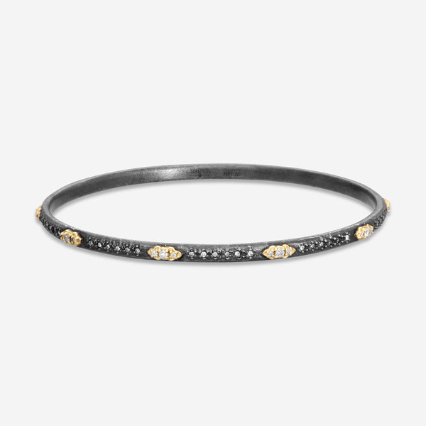 Armenta Old World 18K Yellow Gold & Blackened Sterling Silver Diamond Bangle Bracelet 17785