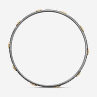 Armenta Old World 18K Yellow Gold & Blackened Sterling Silver Diamond Bangle Bracelet 17785