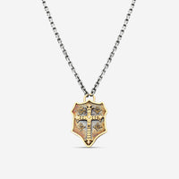 Armenta Romero 18K Yellow Gold & Blackened Sterling Silver Cross Shield Pendant Necklace 17799