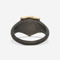 Armenta Romero 18K Yellow Gold & Blackened Sterling Silver Signet Ring Sz. 10 17981