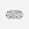 Armenta Romero Sterling Silver Black Sapphire Thin X Band Ring Sz. 10.5 18016