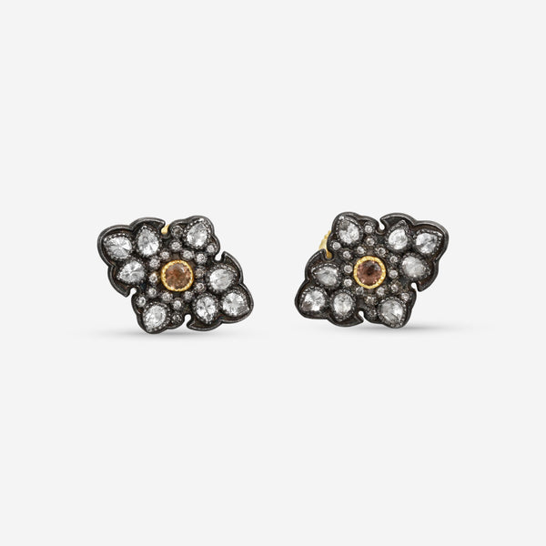 Armenta 18K Yellow Gold & Blackened Sterling Silver Multi-Stone Cufflinks 18049