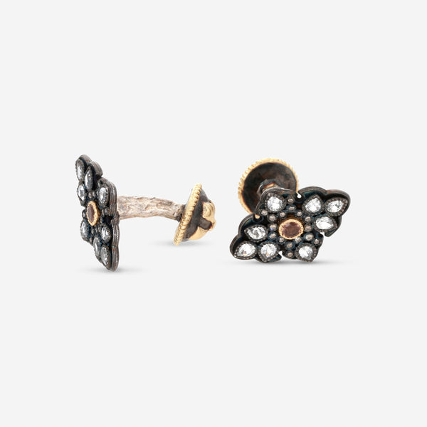 Armenta Romero 18K Yellow Gold & Blackened Sterling Silver Multistone Cufflinks 18049