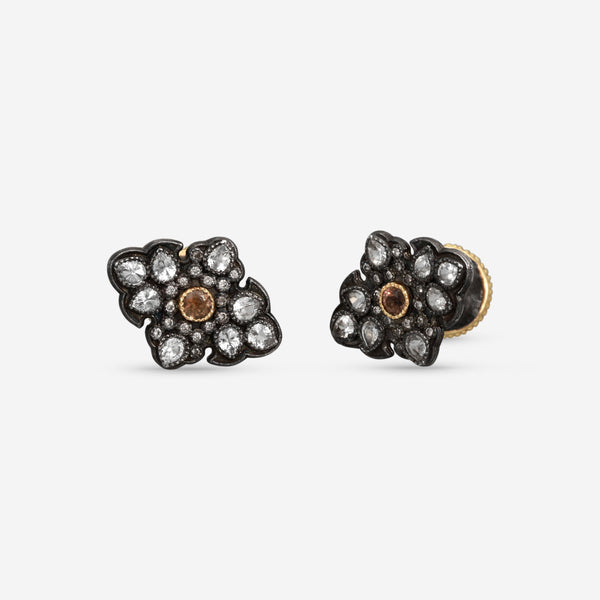 Armenta 18K Yellow Gold & Blackened Sterling Silver Multi-Stone Cufflinks 18049