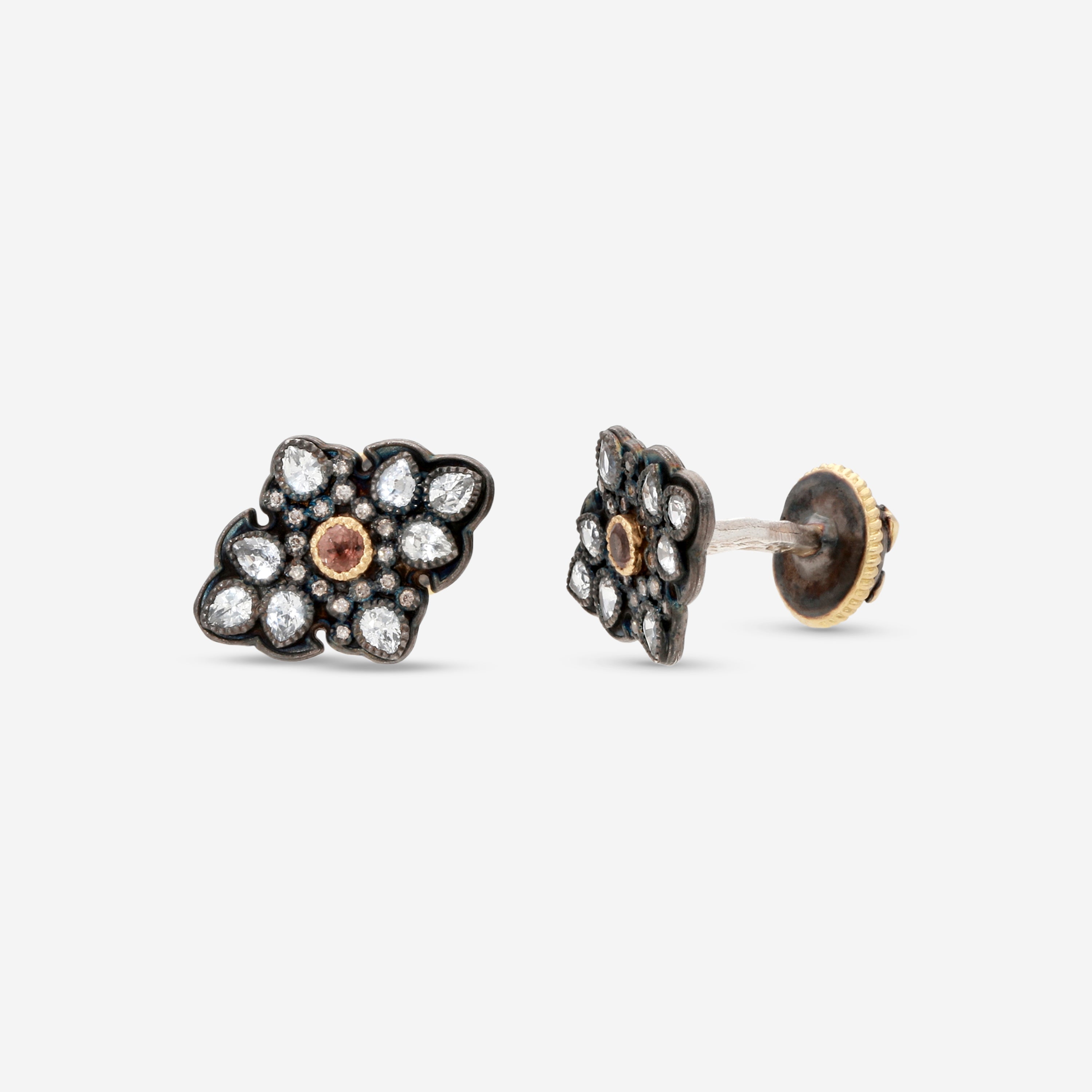 Armenta Romero 18K Yellow Gold & Blackened Sterling Silver Multistone Cufflinks 18049