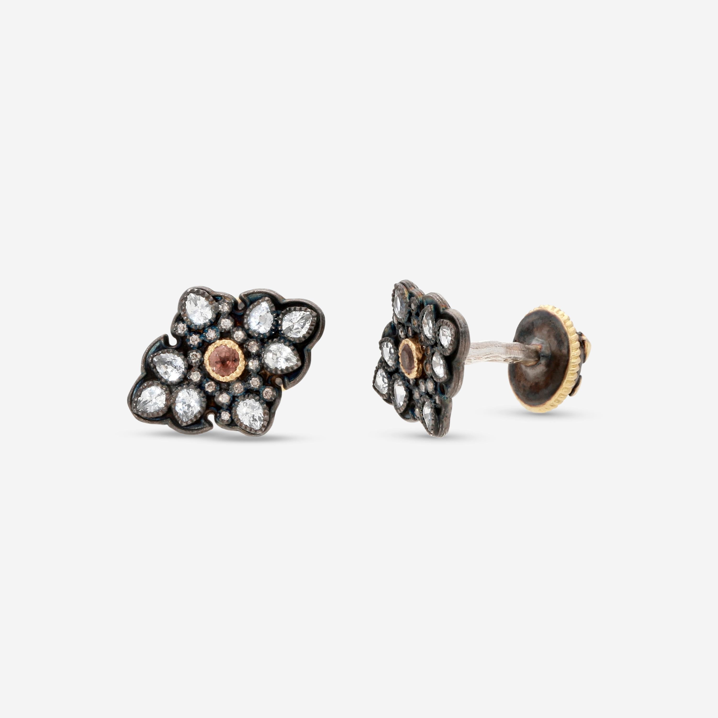 Armenta 18K Yellow Gold & Blackened Sterling Silver Multi-Stone Cufflinks 18049
