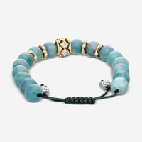 Armenta Old World 18K Yellow Gold & Grey Sterling Silver Diamond, Morganite & Aventurine Beaded Bracelet 18219