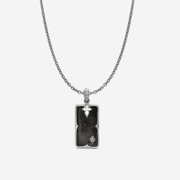 Armenta Romero Sterling Silver Rectangle A Logo Tag Pendant 18317