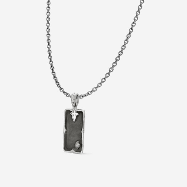 Armenta Romero Sterling Silver Rectangle A Logo Tag Pendant 18317