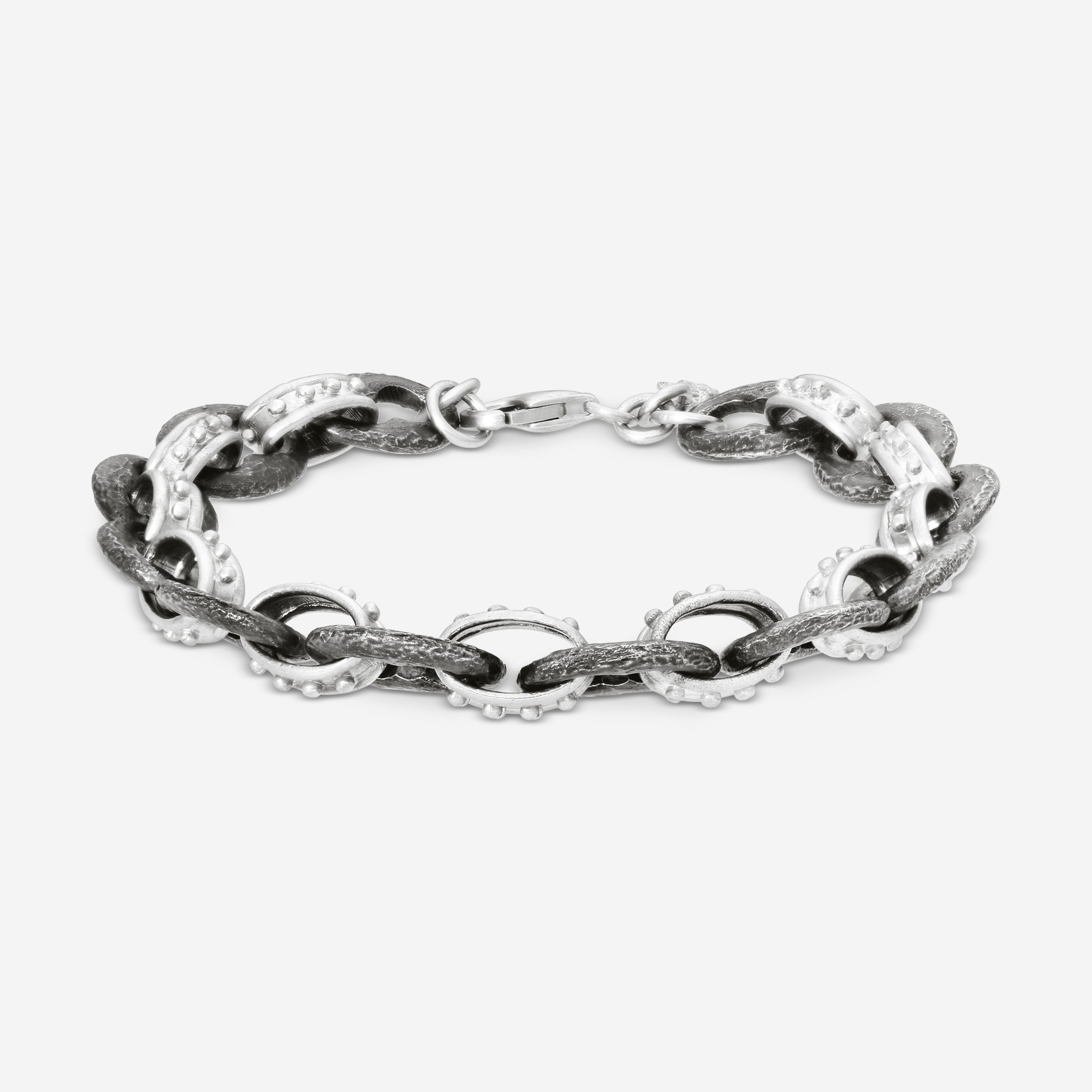Armenta New World Blackened Sterling Silver Link Bracelet 18385