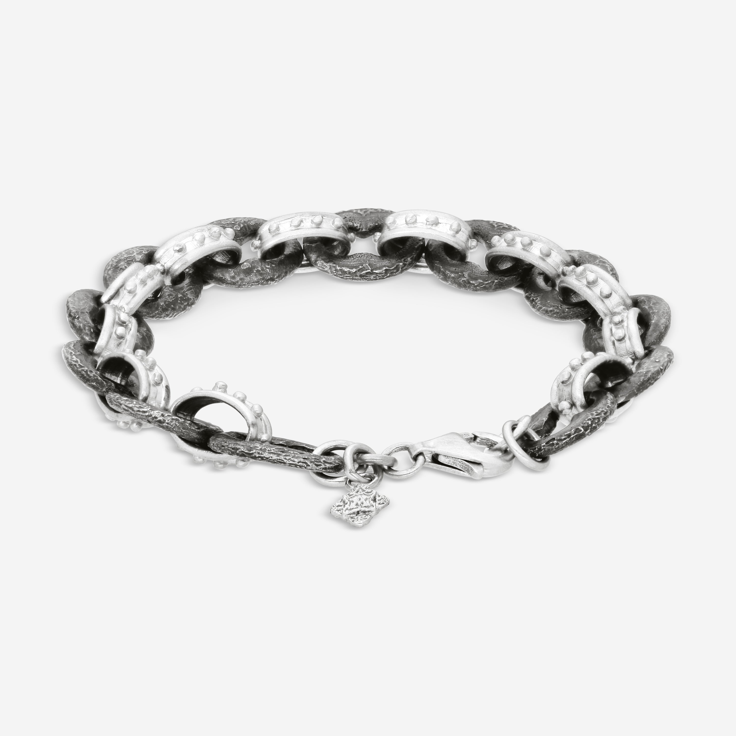 Armenta New World Blackened Sterling Silver Link Bracelet 18385