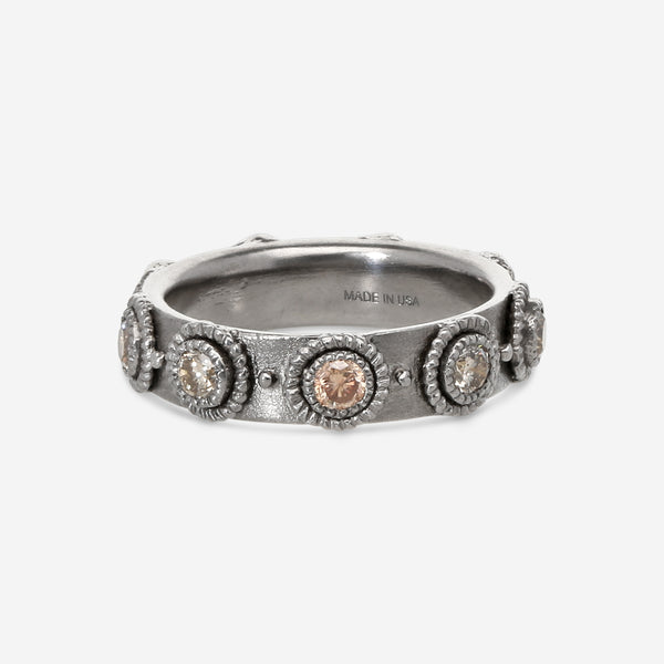 Armenta New World Sterling Silver Diamond Band Ring Sz. 7 18442
