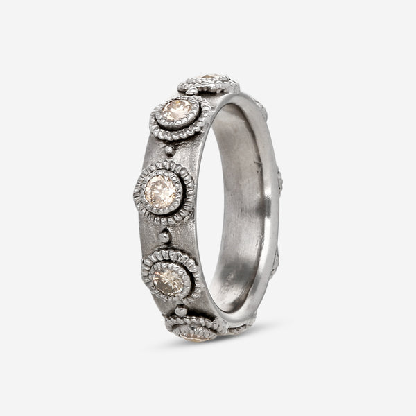 Armenta New World Sterling Silver Diamond Band Ring Sz. 7 18442