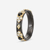 Armenta Old World 18K Yellow Gold & Blackened Sterling Silver Diamond & Black Sapphire Band Ring Sz. 7 18446