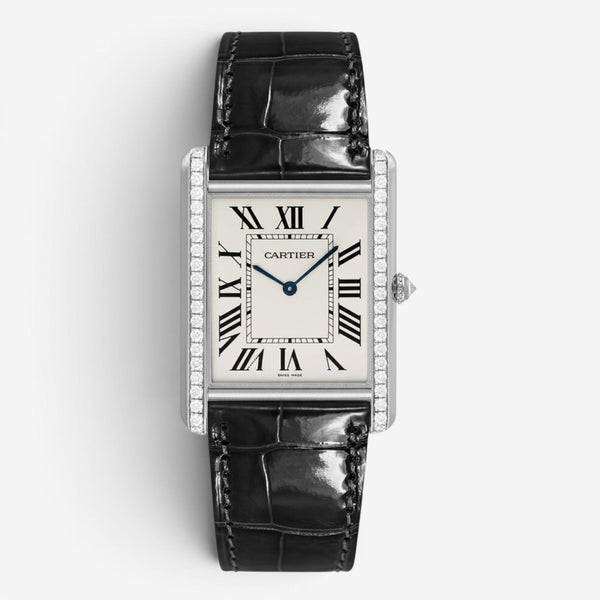 Cartier Tank Louis 18K White Gold Diamond Manual Wind Unisex Watch WT200006