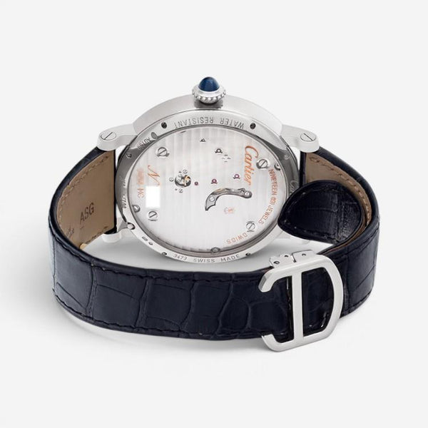 Cartier Rotonde Reversed Tourbillon 18K White Gold Manual Wind Men's Watch W1556