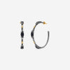 Armenta Old World 18K Yellow Gold & Blackened Sterling Silver Diamond & Black Sapphire Hoop Earrings 18734