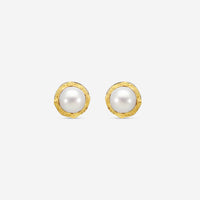 Armenta Old World 18K Yellow Gold & Blackened Sterling Silver White Pearl Stud Earrings 18905